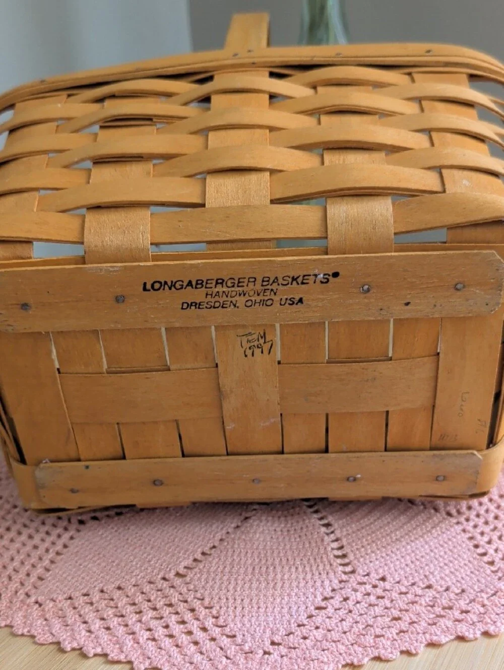 Longaberger Warm Brown Spring Woven Basket with Handle